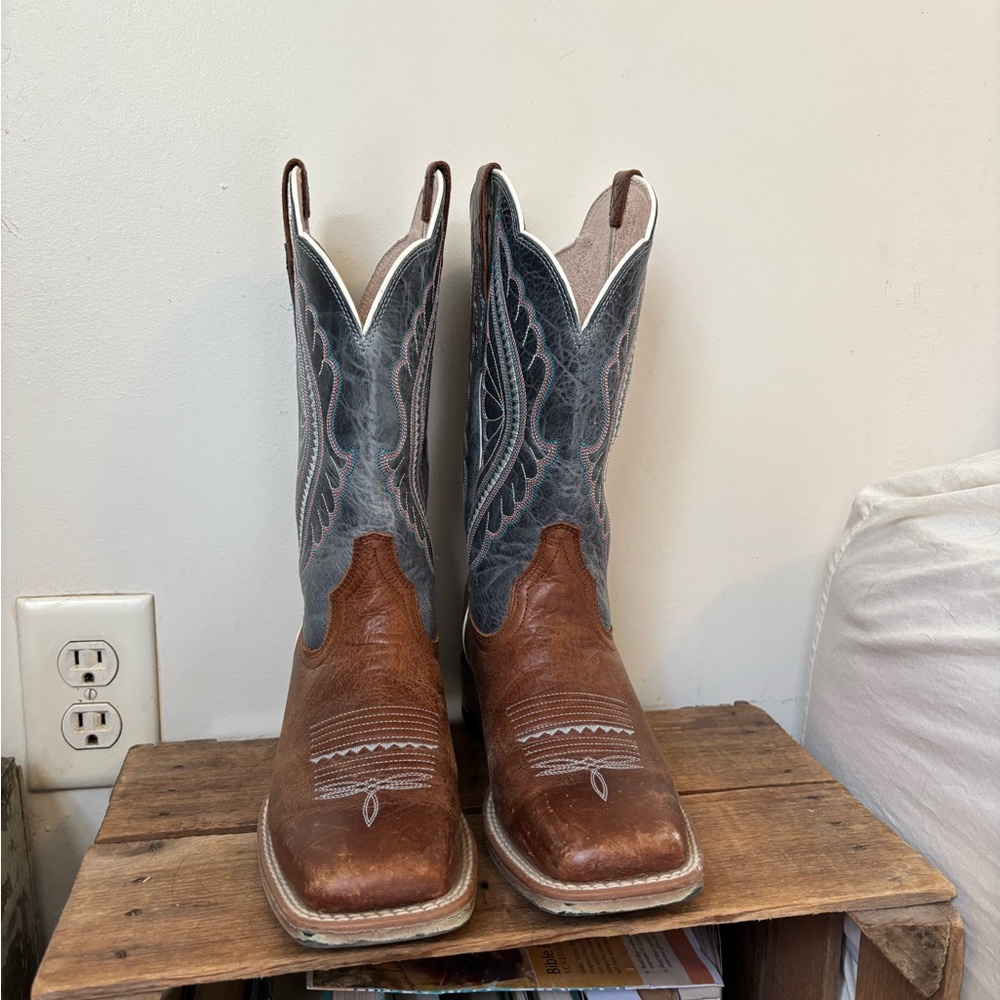 Brown and Gray Cowboy Boots